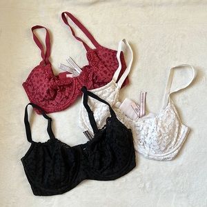 Victoria’s Secret Lace Unlined Demi Bra Bundle